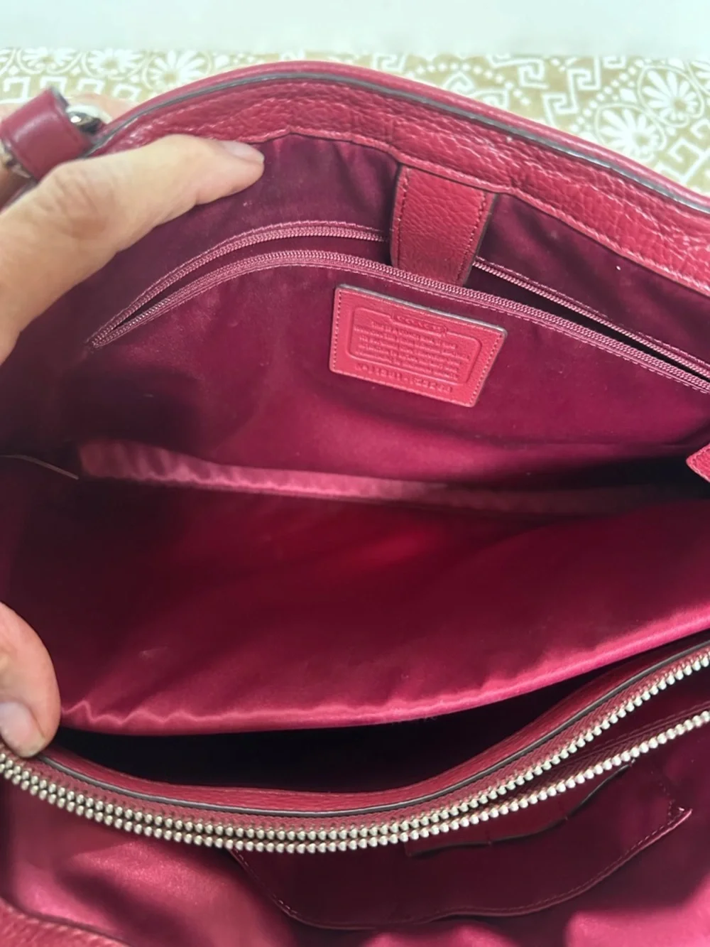 Coach Park  Large Carryall F23268 in Red Pebbled Leather